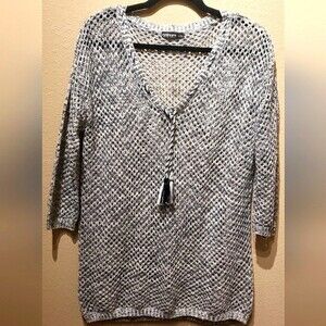 Colours of The World Grey Open Weave Swim Cover Up Size Large
